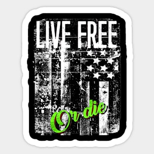 LIVE FREE OR DIE AMERICAN FLAG #3 Sticker